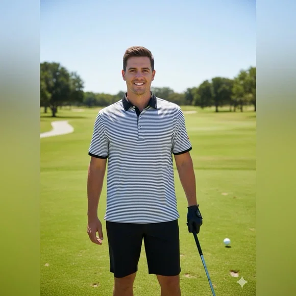 RLX Ralph Lauren Dallas Cowboys Golf Club Striped Performance Polo M - Picture 2 of 9